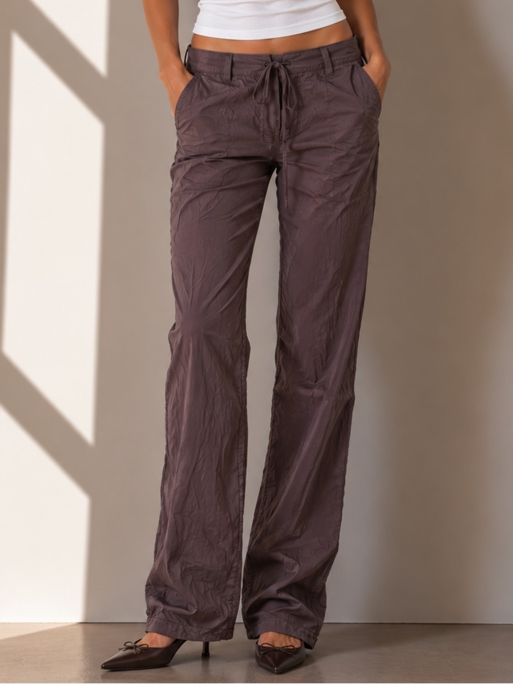 Vintage Le Chateau Brown Wide Leg Cupro (Silky Feeling) Pants